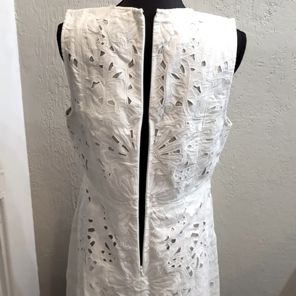 New Theory Jemion E White Embroidered Lace Dress NWT Size 12 - Picture 10 of 15